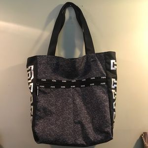 Victorious Secret Pink grey and black bag
